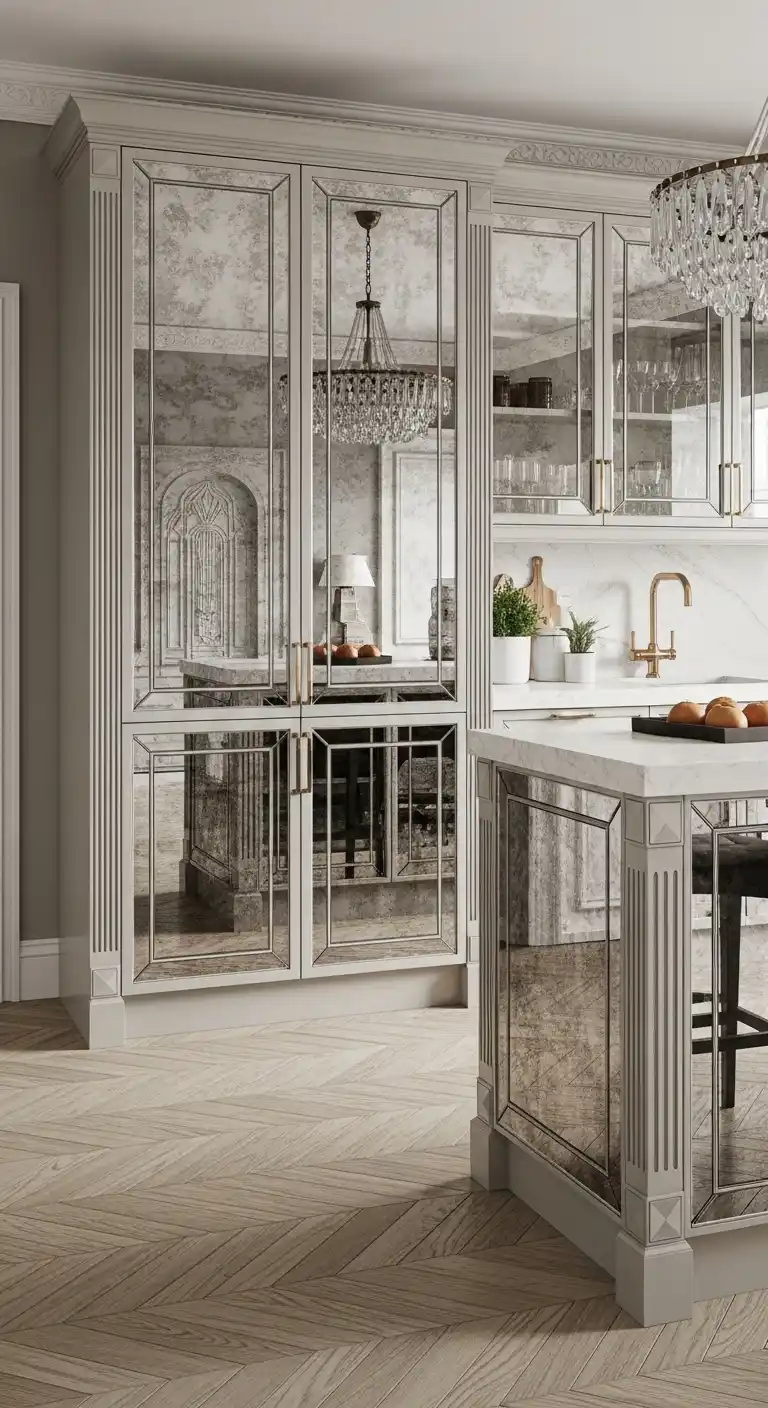 7. Mirrored Panel Cabinets