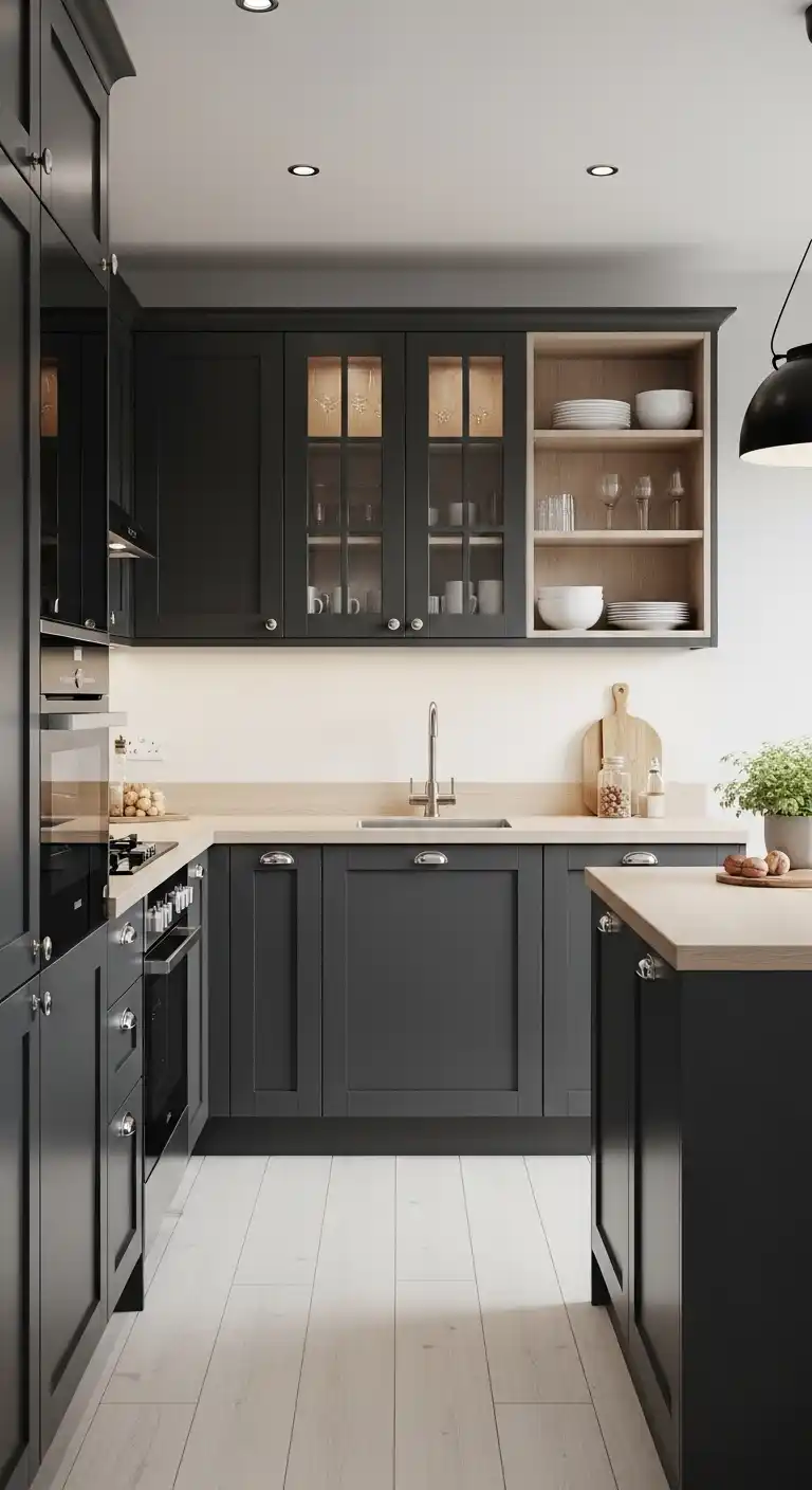 7. Moody Kitchen Cabinets in Small Spaces