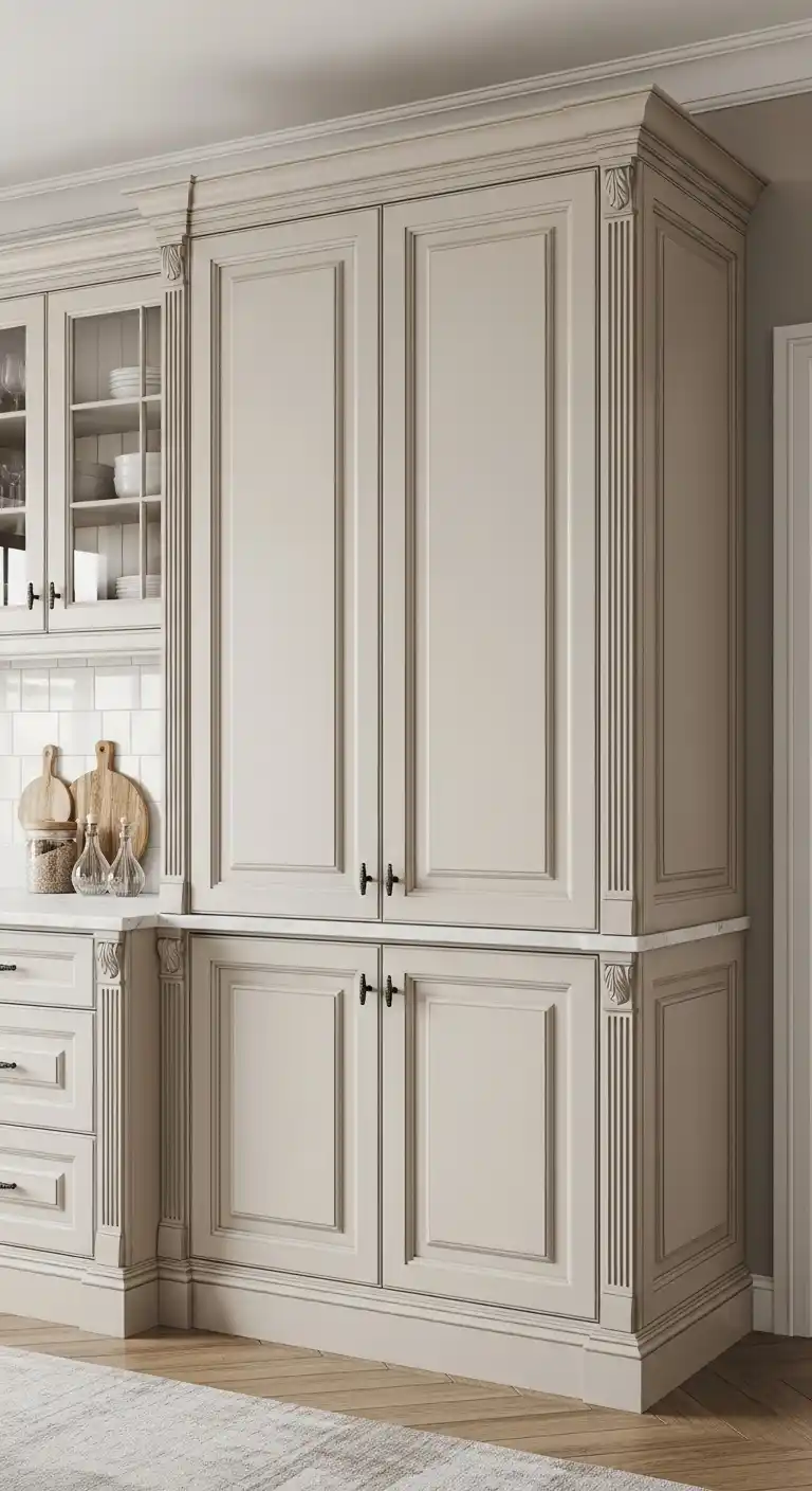 8. Tall Pantry Cabinets with Classic Proportions