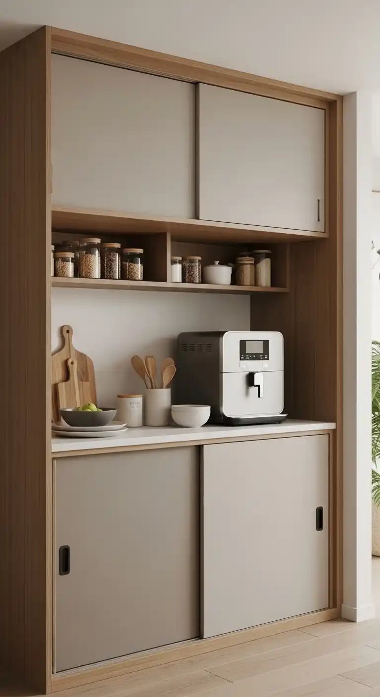 9. Japandi Cabinets with Sliding Doors