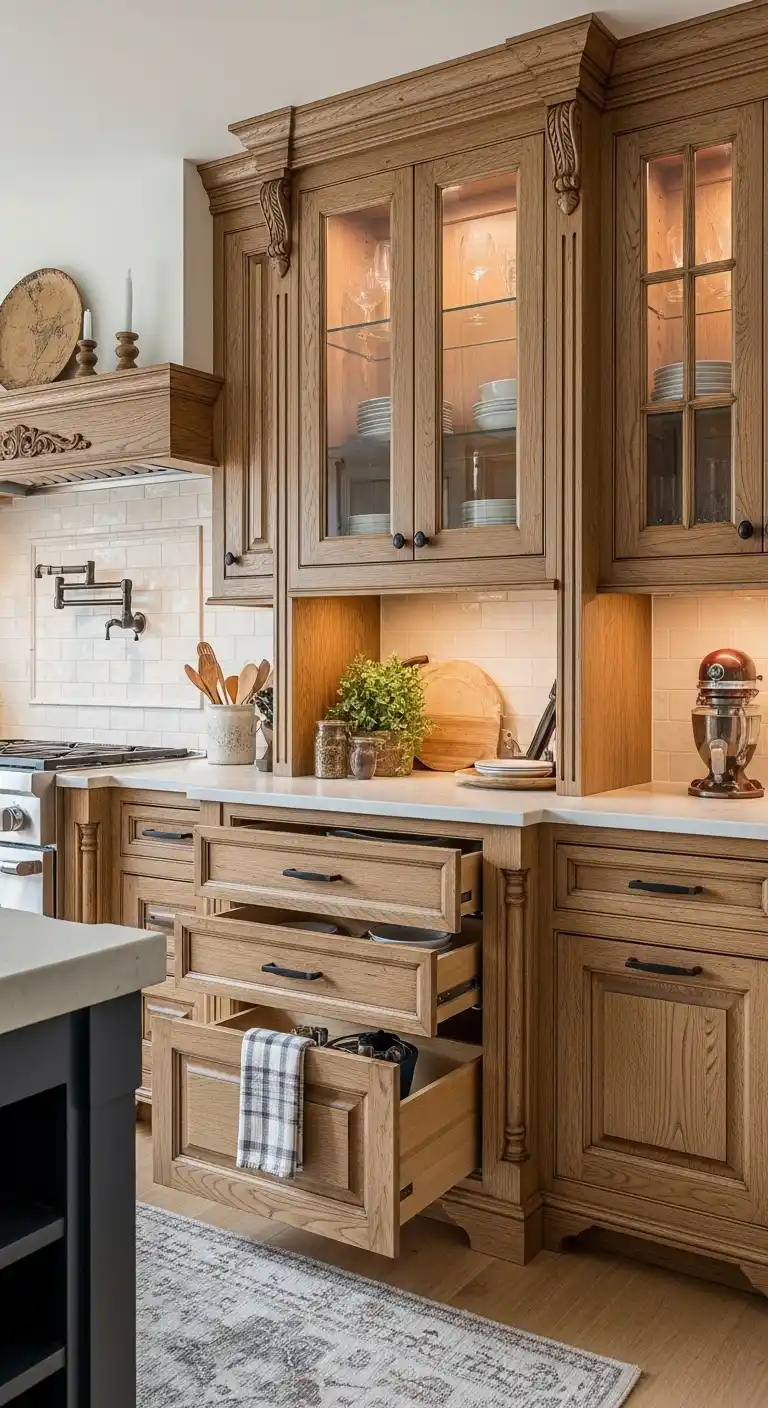 9. Rustic Colonial Kitchen Cabinets Embracing Imperfections for Authenticity