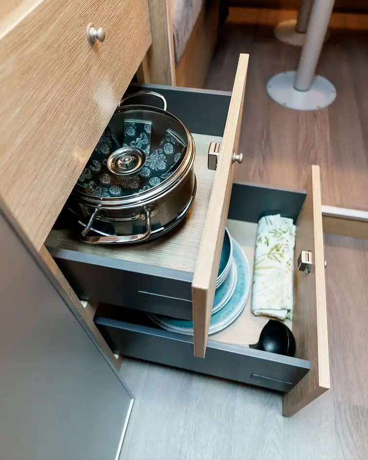 Let One Deep Drawer Hold the Pot, the Plates, and the Towel Together