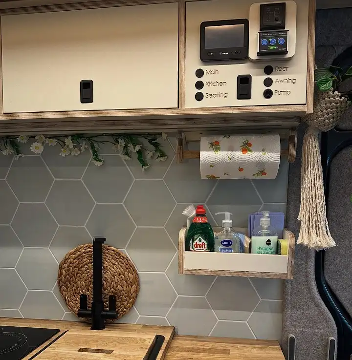 Mount a Small Caddy for Soap and Sponges Instead of Cramming Them Under the Sink