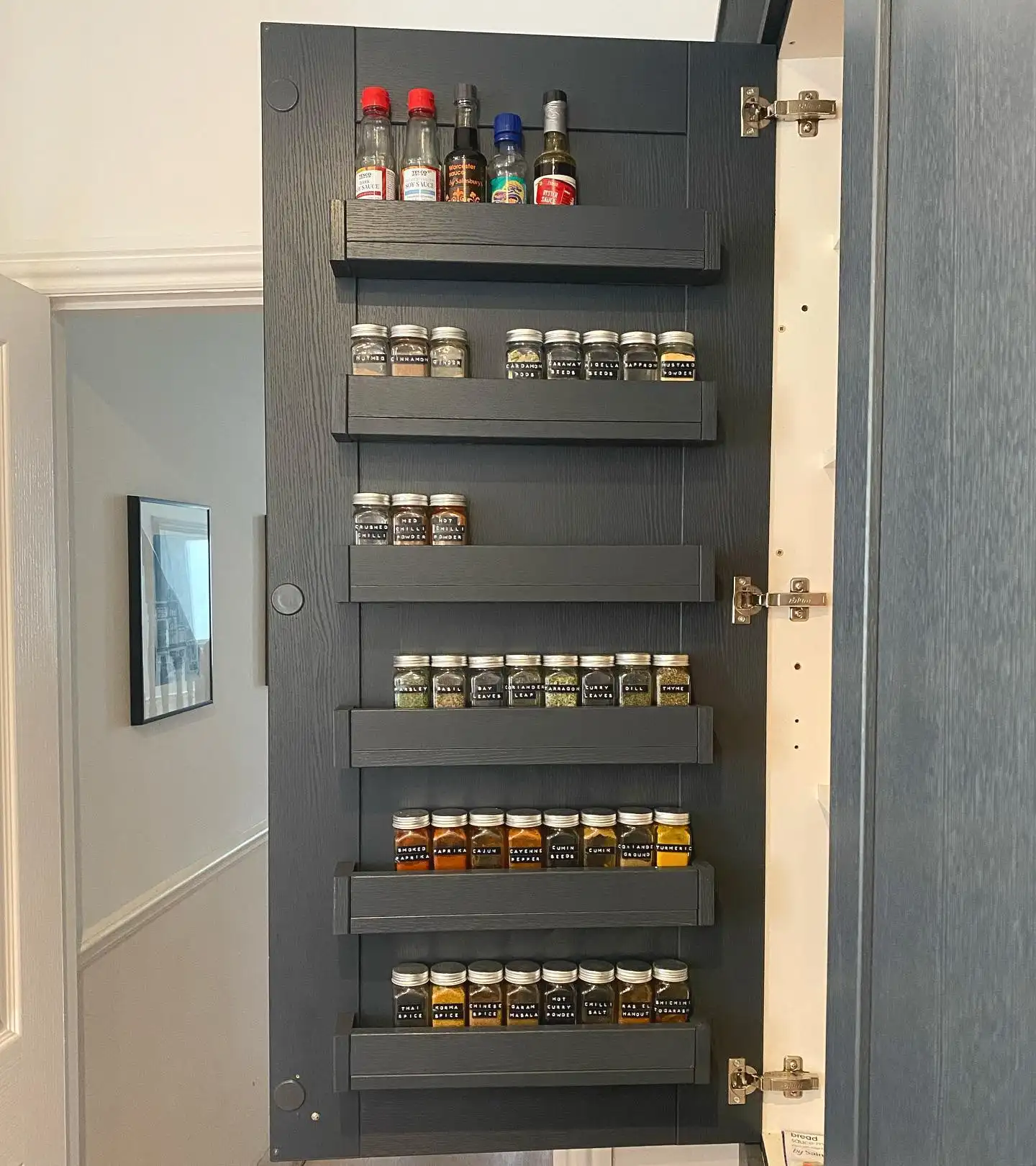 Turn an Entire Cabinet Door Into a Spice Wall