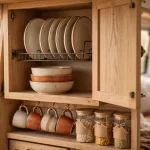 Camper Upper Cabinet Organization Ideas for Awkward Shelves