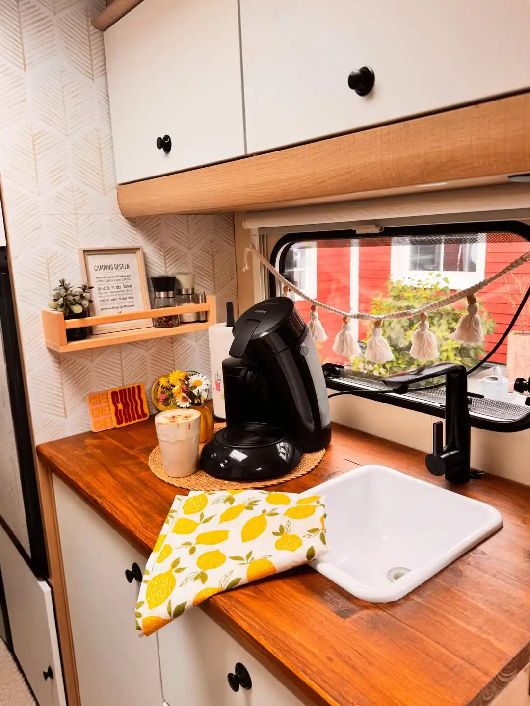 campervan kitchen wall