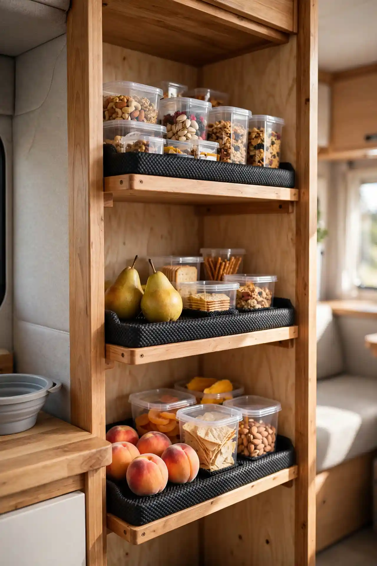 narrow pantry cabinet organization