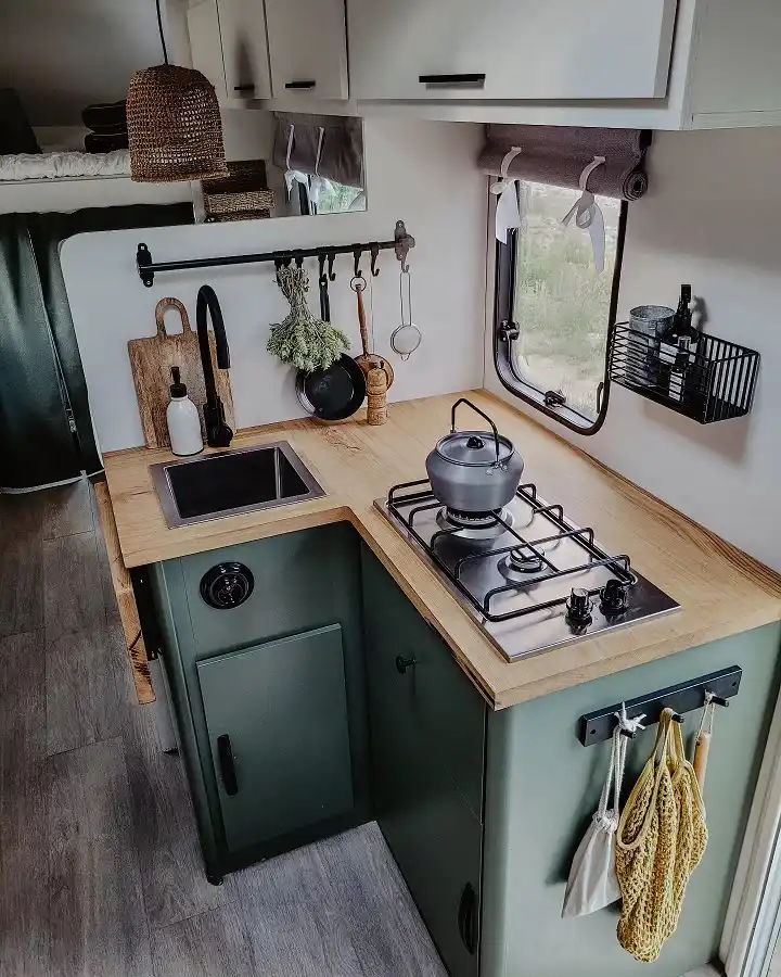 small RV kitchen organization