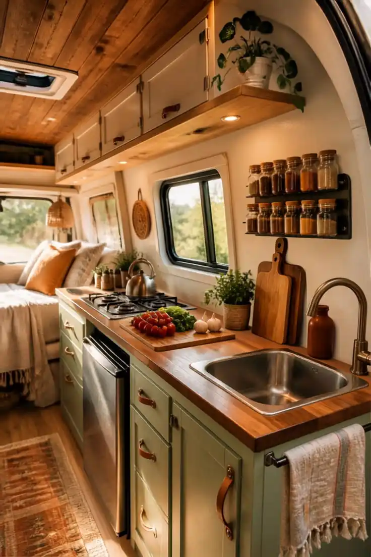 vertical storage for RV kitchen